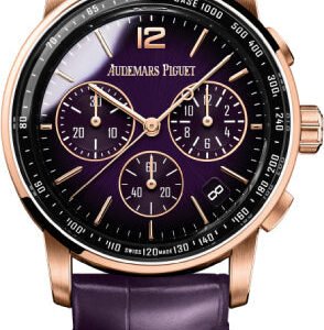 Audemars Piguet Code 11.59 Selfwinding 41mm Chronograph Rose Gold/Sapphire Purple Dial Leather Strap - 26393OR.OO.A616CR.01