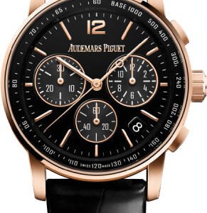 Audemars Piguet Code 11.59 Selfwinding 41mm Chronograph Rose Gold/Sapphire Black Dial Leather Strap - 26393OR.OO.A002CR.01