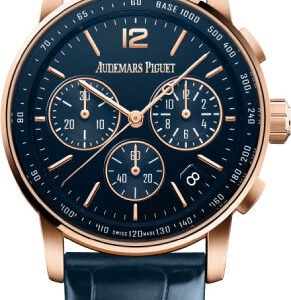Audemars Piguet Code 11.59 Selfwinding Chronograph 41mm Rose Gold/Sapphire Blue Dial Leather Strap | 26393OR.OO.A321CR.01
