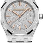 Audemars Piguet Royal Oak 34 mm Frosted Gold Selfwinding Rhodium Crystal Sand Dial | 77450BC.GG.1361BC.01