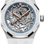 Audemars Piguet Royal Oak 37 mm Double Balance Wheel Openworked White Gold Light Blue Inner DIal | 15467BC.OO.1256BC.01