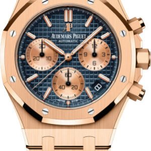 Audemars Piguet Royal Oak 41mm Selfwinding Chronograph Rose Gold Blue Dial Bracelet - 26239OR.OO.1220OR.01
