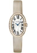 Cartier Baignoire Watch - Small Pink Gold Diamond Case - Fabric Strap - WB520004