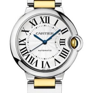 Cartier Ballon Bleu de Cartier Watch - 36 mm Steel and Yellow Gold Case - Silvered Dial - Interchangeable Two-Tone Bracelet - W2BB0030