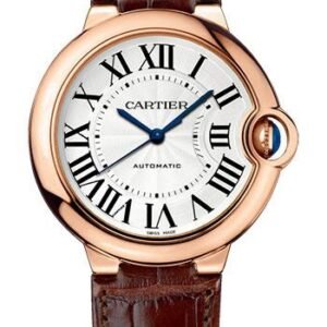 Cartier Ballon Bleu de Cartier Watch - 36.6 mm Pink Gold Case - Brown Alligator Strap - WGBB0009