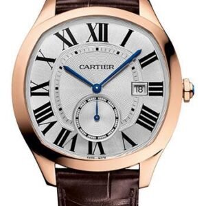 Cartier Drive de Cartier Watch - 40 mm x 41 mm Rose Gold Case - Silvered Dial - Brown Alligator Strap - WGNM0016