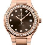 Hublot Classic Fusion King Gold Brown Diamonds Bracelet Watch - 38 mm - Brown Dial-568.OX.898M.OX.1204