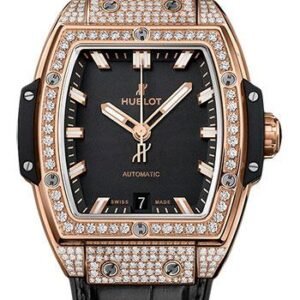 Hublot Spirit Of Big Bang King Gold Pave Watch - 39 mm - Black Dial-665.OX.1180.LR.1604