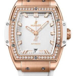 Hublot Spirit Of Big Bang King Gold White Diamonds Watch - 39 mm - White Dial-665.OE.2080.RW.1204