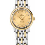 Omega De Ville Prestige Quartz Watch - 24.4 mm Steel And Yellow Gold Case - Champagne Diamond Dial - 424.20.24.60.58.001