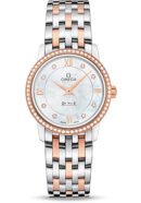 Omega De Ville Prestige Quartz Watch - 27.4 mm Steel And Red Gold Case - Diamond-Set Red Gold Bezel - Mother-Of-Pearl Diamond Dial - Two-Tone Steel And Red Gold Bracelet -...