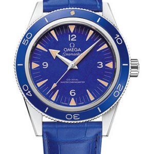 Omega Seamaster 300 Omega Co-Axial Master Chronometer - 41 mm Platinum Case - Deep Blue Dial - Blue Leather Strap - 234.93.41.21.99.002