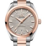 Omega Seamaster Aqua Terra 150M Co-Axial Master Chronometer Ladies Watch - 38 mm Steel And Sedna Gold Case - Waved Agate Grey Dial - 220.20.38.20.06.001