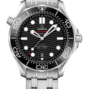 Omega Seamaster Diver 300M Co-Axial Master Chronometer Watch - 42 mm Steel Case - Unidirectional Bezel - Black Ceramic Dial - 210.30.42.20.01.001