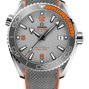 Omega Seamaster Planet Ocean 600 M Co-Axial Master Chronometer Watch - 43.5 mm Titanium Case - Unidirectional Grey Ceramic Bezel - Grade 5 Titanium Dial - Grey Structured Rubber...