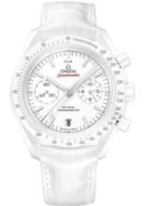 Omega Speedmaster Moonwatch Co-Axial Chronograph White Side of the Moon Watch - 44.25 mm White Ceramic Case - Moonwatch Style Dial - White Leather Strap - 311.93.44.51.04.002