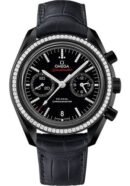 Omega Speedmaster Moonwatch Omega Co-Axial Chronograph Dark Side of the Moon Watch - 44.25 mm Black Ceramic Case - Diamond Set Ceramic Bezel - Black Ceramic Diamond Dial - Black...