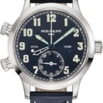 Patek Philippe Complications Calatrava Pilot Travel Time White Gold Blue Dial | 7234G-001