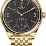 Rolex 1908 39mm Yellow Gold Intense Black Dial Divided Bezel Settimo Bracelet - 52508 - 2025