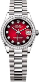 Rolex Datejust 31 White Gold Red Ombré Diamond Set Dial Diamond Set Bezel President Bracelet - 278289RBR - 2025