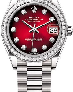 Rolex Datejust 31 White Gold Red Ombré Diamond Set Dial Diamond Set Bezel President Bracelet - 278289RBR - 2025
