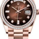 Rolex Day-Date 36 36mm Brown Ombré Diamond-Set Dial Diamond-Set Bezel President Bracelet - 128395TBR | 2024 Model