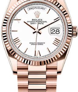 Rolex Day-Date 36 36mm White Dial Fluted Bezel President Bracelet - 128235 | 2024 Model