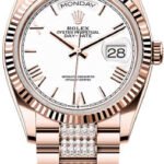 Rolex Day-Date 36 36mm White Dial Fluted Bezel President Bracelet - 128235 | 2024 Model