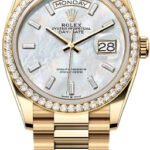 Rolex Day-Date 36 36mm White MOP Diamond-Set Dial Diamond-Set Bezel President Bracelet - 128348RBR | 2024 Model