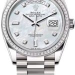 Rolex Day-Date 36 36mm White MOP Diamond-Set Dial Diamond-Set Bezel President Bracelet - 128399TBR | 2024 Model