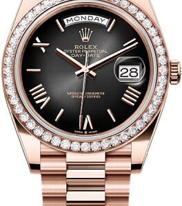 Rolex Day-Date 40 40mm Slate Ombré Roman Dial Diamond-Set Bezel President Bracelet - 228345RBR | 2024 Model