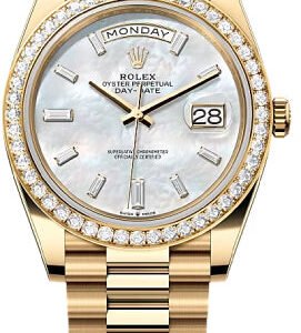 Rolex Day-Date 40 40mm White MOP Diamond-Set Dial Diamond Set Bezel President Bracelet - 228348RBR | 2024 Model