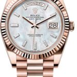 Rolex Day-Date 40 40mm White MOP Diamond Set Dial Fluted Bezel President Bracelet - 228235 | 2024 Model