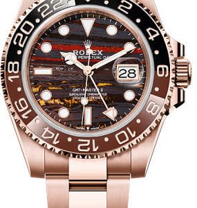 Rolex GMT-Master II 40mm Everose Gold Tiger Iron Dial Cerachrom Bezel Oyster Bracelet - 126715CHNR - 2025