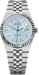 Rolex Land-Dweller 36 Platinum Ice Blue Honeycomb Motif Dial Fluted Bezel Jubilee Bracelet 127236 - 2025