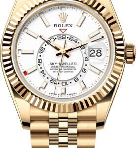 Rolex Sky-Dweller Yellow Gold 42mm Intense White Dial Fluted Bezel Jubilee Bracelet - 336938 | 2024 Model