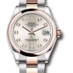 Rolex Steel and Everose Gold Datejust 31 Watch - Domed Bezel - Rose Diamond Dial - Oyster Bracelet - 278241 sdo