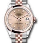Rolex Steel and Everose Gold Datejust 31 Watch - Domed Bezel - Rose Roman Dial - Jubilee Bracelet - 278241 roij