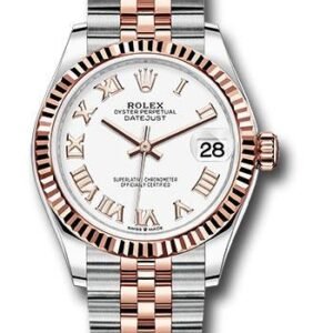 Rolex Steel and Everose Gold Datejust 31 Watch - Fluted Bezel - Rose Index Dial - Jubilee Bracelet - 278271 wrj