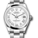 Rolex Steel and White Gold Datejust 31 Watch - Domed Bezel - White Roman Dial - Oyster Bracelet - 2020 Release - 278240 wro