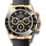 Rolex Yellow Gold Cosmograph Daytona Watch - Black Cerachrom Bezel - Black And Golden Diamond Dial - Oysterflex Strap - 126518ln bkchdof