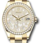 Rolex Yellow Gold Datejust 31 Watch - Diamond Bezel - Paved Mother-of-Pearl Butterfly Dial - Oyster Bracelet - 278288RBR pmopbo
